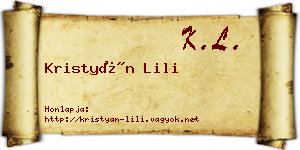 Kristyán Lili névjegykártya