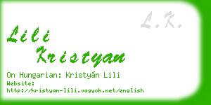 lili kristyan business card